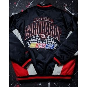 Dale Earnhardt vintage 90s NASCAR Nutmeg Mills puffer bomber racing jacket sz XL